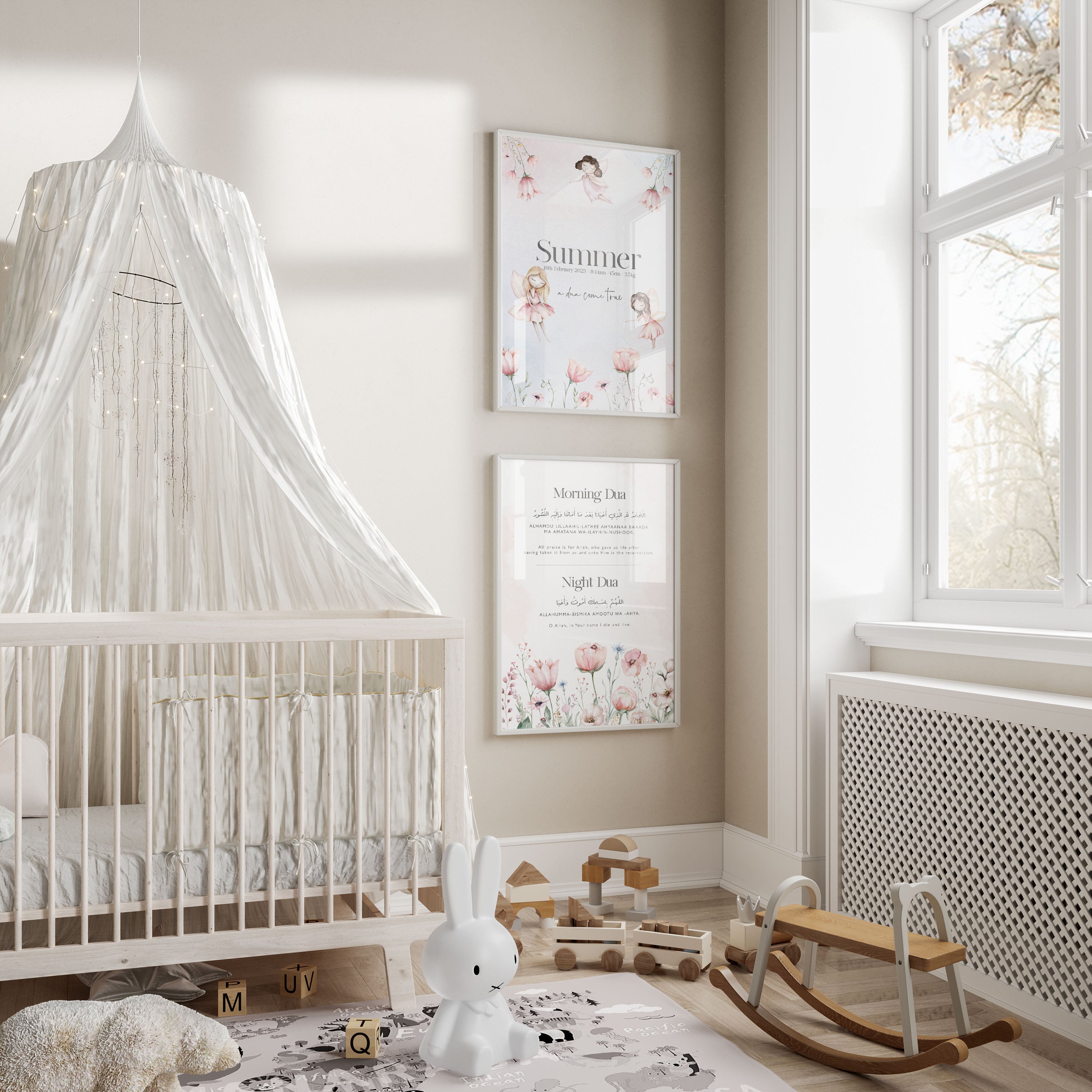 Fairy Garden, Personalised Birth Details + Morning & Night Dua - Signy