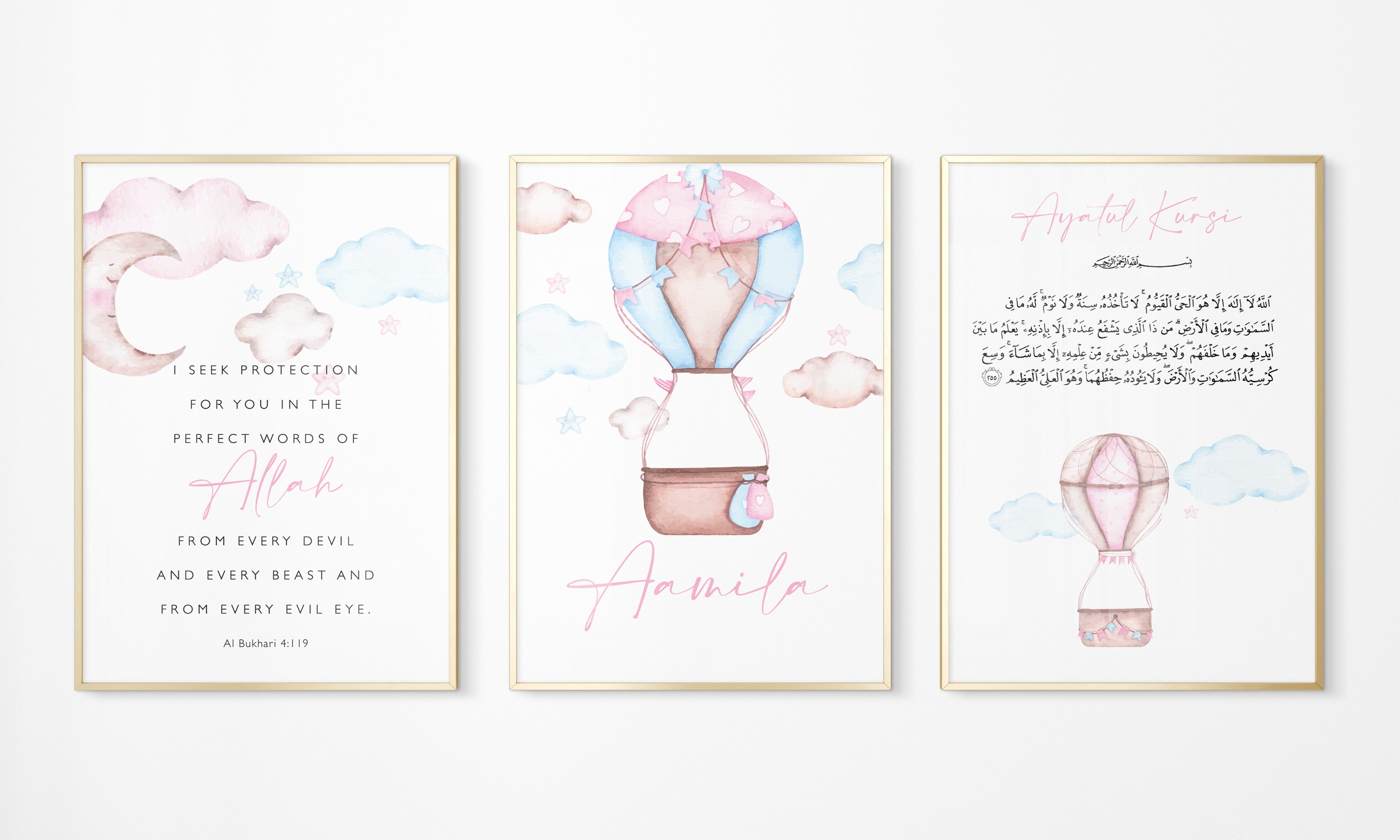 Girls Air Balloon Trio, Personalised - Signy