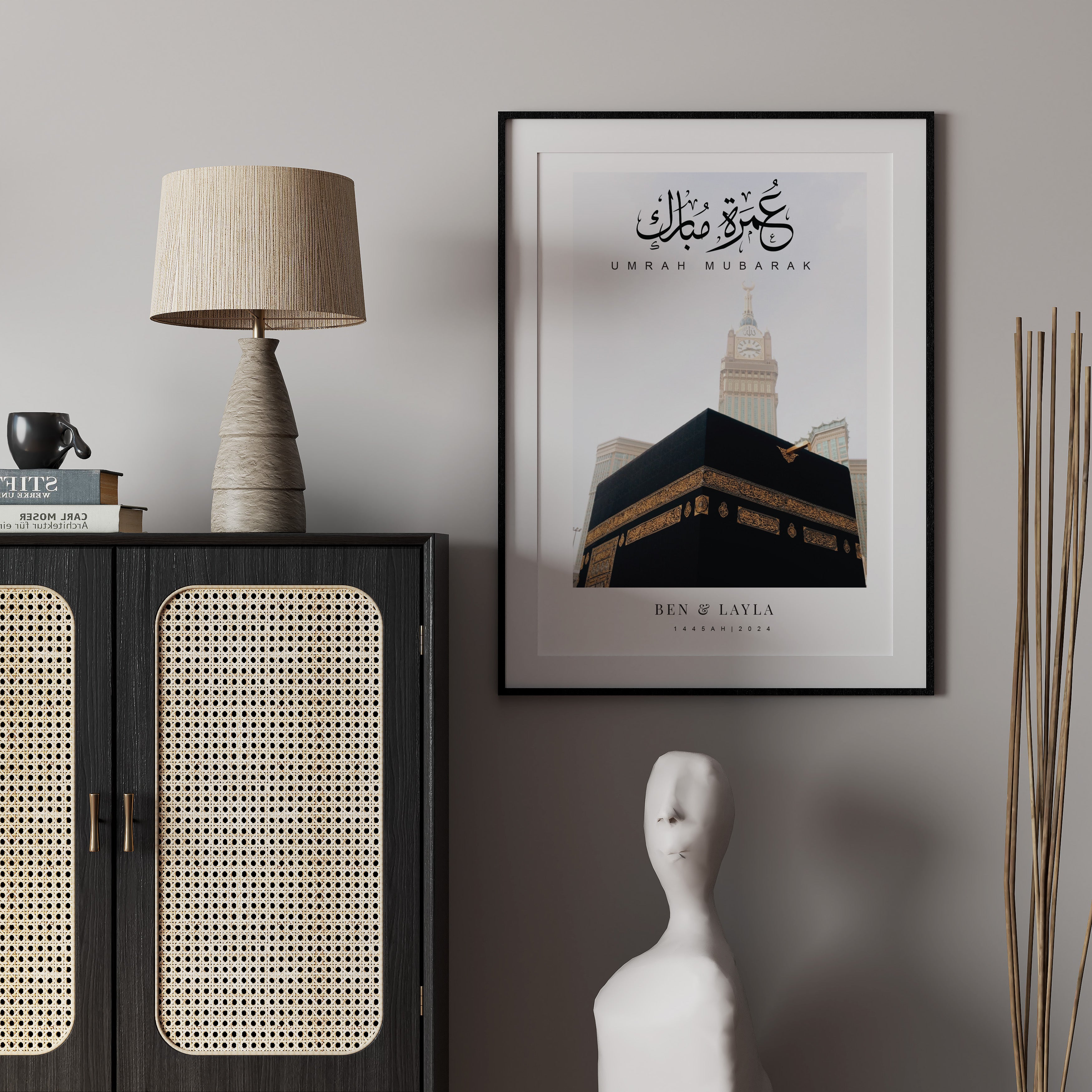 Umrah Mubarak Print, Arabic Calligraphy, Personalised - Signy